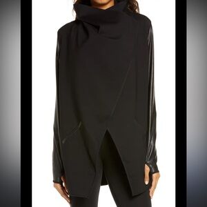 SPANX faux, leather convertible jacket